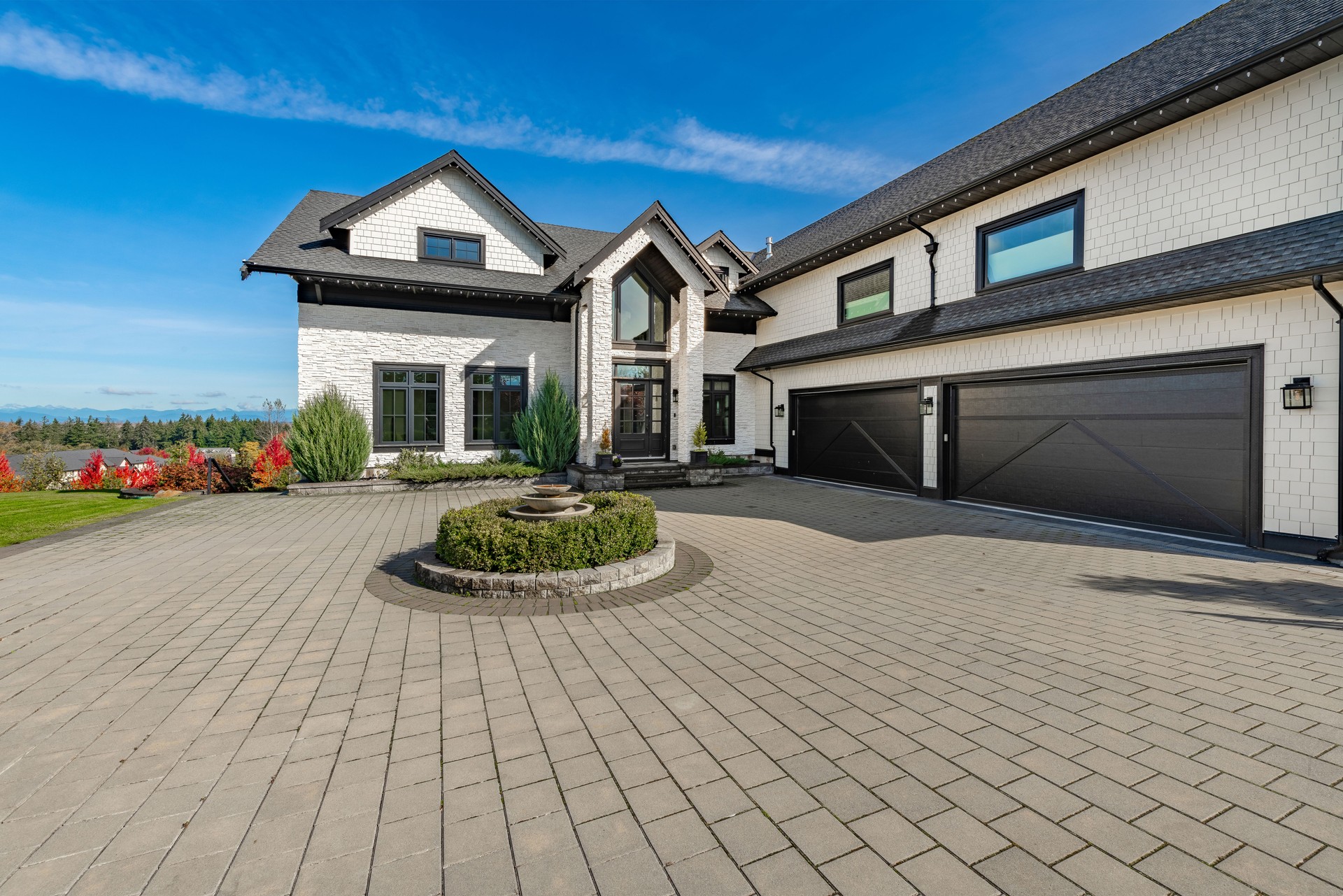 Exterior photographs of a large estate style home
